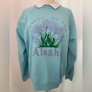 VTG 80s Alaska Forget-Me-Not Crewneck SWEATSHIRT